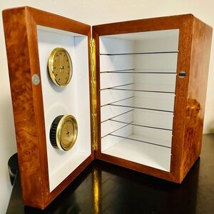 La maison Richard Chocolate Wooden Humidor with Brass Accents.